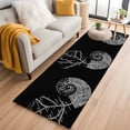 thumbnail image 1 of Abstract Conch Washable Runner Rugs 2'x6', Marine Life City Route Black Background Low Pile Throw Entryway Rug Non-Slip Sturdy Edge Binding Carpet for Indoor Bedside Entrance Bedside, 1 of 9