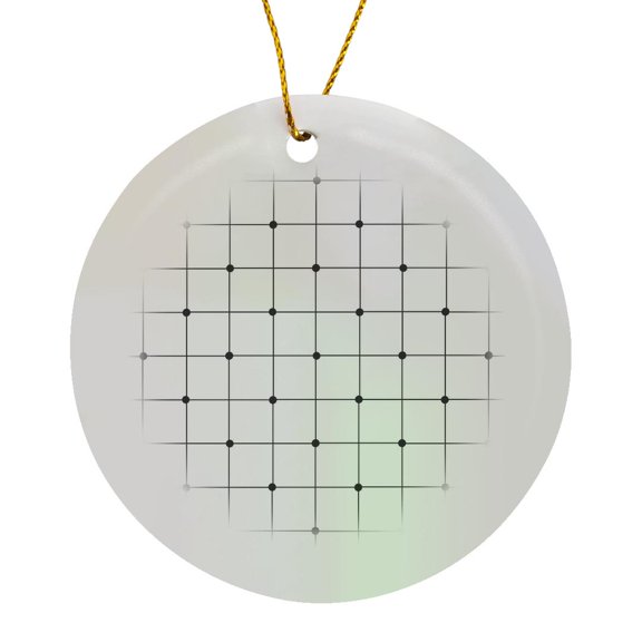 3drose, Abstract Connect the Dots Box Outline, Circle Porcelain Ornament