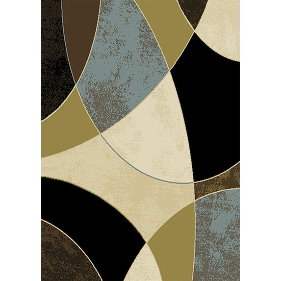Abstract Contemporary 5x8 Geometric Area Rug Modern Carpet - Actual 5'2" x 7'2"