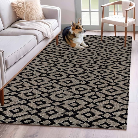 Abstract Contemporary, Runner Rug 2.7x5 FT, Non Slip Entryway Carpet, Solid Minimalist Geometric Washable Soft Floor Carpet Entrance Mat Non-Shedding Throw Rug for Hallway Laundry Room Bedside