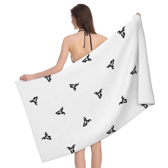 Abstract Cool Goat Head Bath Towel, Highly Absorbent towels for bathroom Quick Drying Microfiber Bath Towels for Body, Soft Shower Towels for Sport, Yoga, SPA, Gym 27x55in