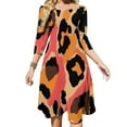 thumbnail image 1 of Abstract Coral Leopard Print Womens Summer Dress Tie Back A Line Flare Dress, 1 of 9