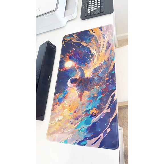 Abstract Cosmic Astronaut Large Gaming Mouse Pad 23.6"x11.5" Non-Slip Desk Mat