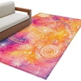 thumbnail image 1 of Abstract Cosmos Washable Area Rugs 3'x5', Clouds Star Pink Orange Dreamlike Low Pile Throw Living Room Rug Non-Slip Sturdy Edge Binding Carpet for Indoor Entryway Bedside Kitchen, 1 of 9