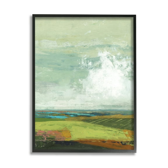 Stupell Industries Abstract Countryside Distressed Clouds Green Sky,11 x 14,Designed by Suzanne Nicoll