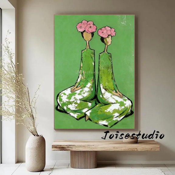 Abstract Couple Wabi Sabi Figures Neutral Classic Art Poster , Poster Print Only