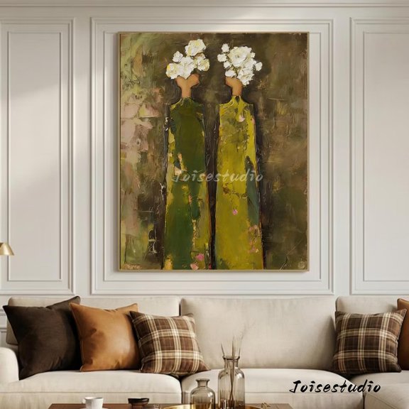 Abstract Couple Wabi Sabi Figures Neutral Poster , Poster Print Only