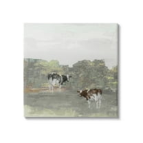 Abstract Cow Duo Farm Nature Animals & Insects Graphic Art Gallery Wrapped Canvas Print Wall Art