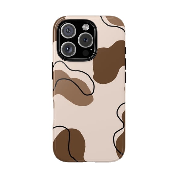Abstract Cow Print Tough Case for Apple iPhone, Dual-Layer Protective Cover
