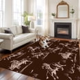 thumbnail image 1 of Abstract Cowboy Horse Large Area Rugs 5x8 ft Vintage Black Background Western Washable Rug Non Slip Indoor Carpet Absorbent Floor Mat for Living Room Bedroom Dining Room, 1 of 9