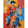 thumbnail image 1 of Abstract Cowboy Horse Rider Wall Art Canvas Print. Suitable for Living Room， Bedroom， Dining Room， Hallway， Office， Hotel Decor., 1 of 8