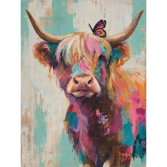 Abstract Cowboy Silhouette Textured Canvas Print, Suitable for Living Room Decor, Bedroom Wall Art, Office Space Decoration, Entryway Accent, and Bar Wall Hanging