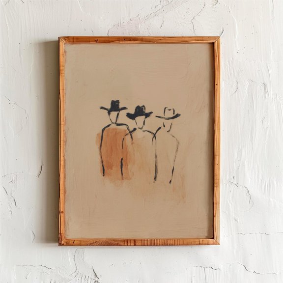 Abstract Cowboy Trio Wall Art Print