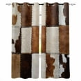 thumbnail image 1 of Abstract Cowhides Blackout Curtains for Bedroom Living Room Darkening Curtains 84 Inch Length 2 Panels Set Brown Beige Animal Fur Texture Window Curtain Window Treatment Grommet Drapes 42"x84", 1 of 9