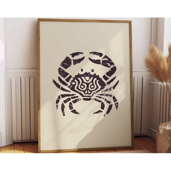 Abstract Crab Ink Drawing Wall Art Print, Unframed Paper Poster 8x10in