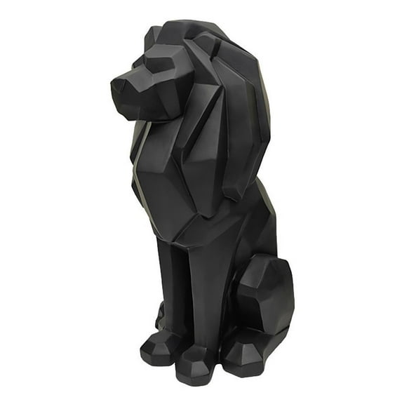 Abstract Crafts Lion Statue Nordic Style Animal Sculpture Christmas Gifts Figurine For Living Room Desktop Porch Yard Decoration Black