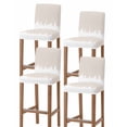 thumbnail image 1 of Abstract Cream Beige Bar Stool Covers Set of 4, Modern Minimalist Graffiti Artwork Stretch Washable Bar Chair Covers with Backs, Removable Pub Counter Height Chair Cover for Kitchen Dining Room Cafe, 1 of 7