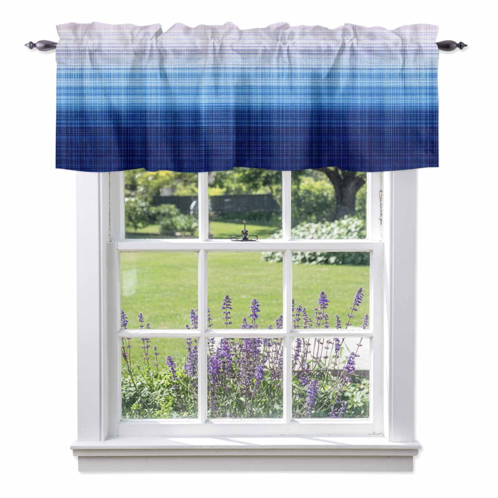 Abstract Creative Lines Valances for Windows,Kitchen Valance Rod Pocket ...