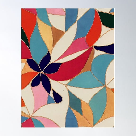 Abstract Creative Patchwork Pattern Design Poster Wall Art, Modern Wall Decor For Living Room Bedroom, 8x12 UNFRAMED