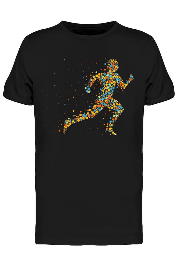 Abstract Creative Running Man T-Shirt Men -Image by Shutterstock, Male x-Large