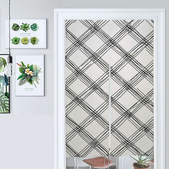 Abstract Crisscross Line Pattern Door Curtain Nordic Living Room DoorCurtain Porch Partition Curtain Kitchen Rative Half Curtain