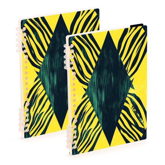 Abstract Cross Lines with Zabra Skin Notebook Detachable Coil Notebook Diary Plan Book A5 Size 60 Pages 1 Pack