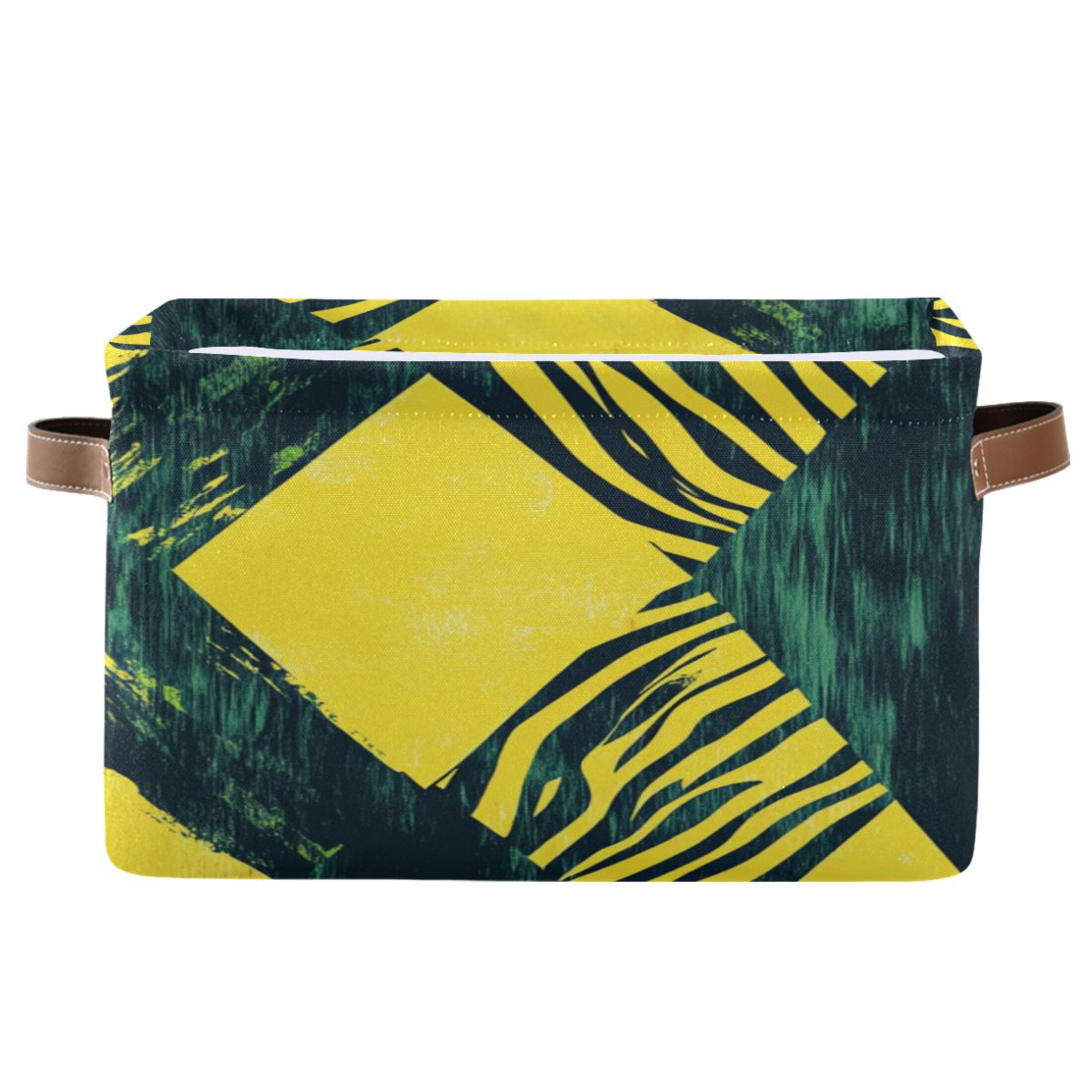 Abstract Cross Lines with Zabra Skin Square Storage Bins with Handles ...