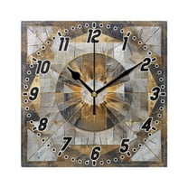 Abstract Crystal Geometric Wall Clock Battery Operated Silent Non-Ticking Bedroom Office Kitchen Home School Decor 7.8"(Black)