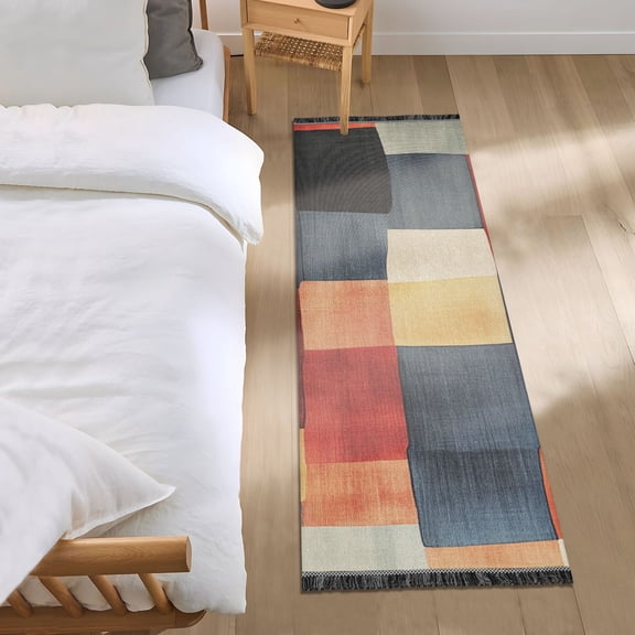 Abstract Cube Art Bedroom Runner Rug 2'x 6' Non Slip Carpet Indoor Home Area Rug Living Room