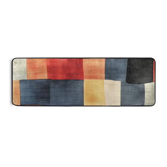 Abstract Cube Art Runner Rug for Hallways Kitchen Non Slip 2'x 6' Washable Hall Carpet for Bedroom Entryway Laundry Room