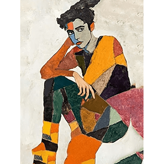 Abstract Cubism Figure Canvas Wall ArtSuitable for Living RoomBedroomOfficeHallway and Dining Room Decoration
