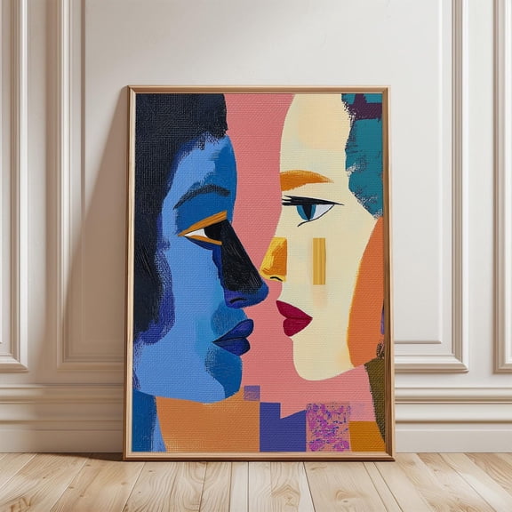Abstract Cubist Face Art Print, Contemporary Portrait, Modernist Expression, Bold Colors, Unique Wall Art, Wall Art, Modern Wall Decor, 8x12 UNFRAMED
