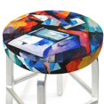 Abstract Cubist Printer Stool Covers Round Bar Stool Covers, Round
