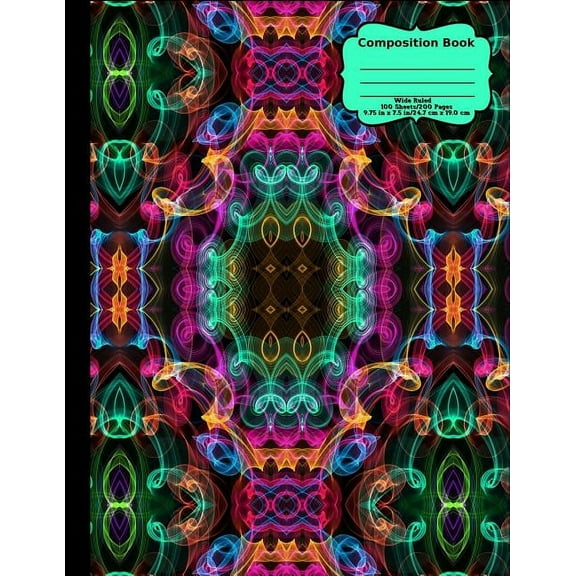 Abstract Curly Cues Composition Notebook, Wide Ruled, 100 Sheets/200 Pages, 8.5 (Paperback)
