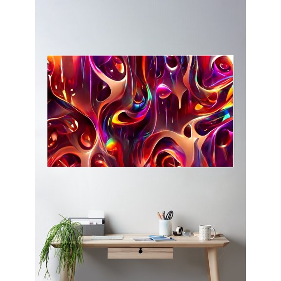 Abstract Curtain Poster Wall Art, Modern Wall Decor For Living Room Bedroom, 8x12 UNFRAMED