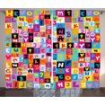 thumbnail image 1 of Ambesonne Cartoon Curtains 2 Panel Set, Colored Alphabet Game, 108" x 63", Multicolor, 1 of 3