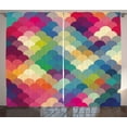 thumbnail image 1 of Ambesonne Abstract Curtains 2 Panel Set, Colorful Retro Scales, 108" x 108", Multicolor, 1 of 3
