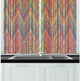thumbnail image 1 of Abstract Curtains 2 Panels Set, Colorful Zigzag Pattern with Mixed Contrast Messy Tone Lines Modern Stripes Image, Window Drapes for Living Room Bedroom, 55W X 39L Inches, Multicolor, by Ambesonne, 1 of 2