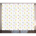 thumbnail image 1 of Ambesonne Abstract Curtains 2 Panel Set, Ice Cream Pineapple, 108" x 84", Multicolor, 1 of 3