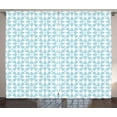 thumbnail image 1 of Abstract Curtains 2 Panels Set, Geometric Trippy Forms with Circle Effects Fractal Soft Toned Modern Design, Window Drapes for Living Room Bedroom, 108W X 84L Inches, Pale Blue White, by Ambesonne, 1 of 3