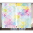 thumbnail image 1 of Ambesonne Abstract Curtains 2 Panel Set, Geometric Rhombus Art, 108" x 90", Multicolor, 1 of 3