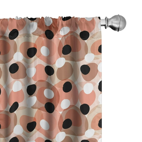 Abstract Curtains 2 Panels Set, Hand Drawn Pastel Toned Grunge Illustration of Circles and Dots Geometric Design, Window Drapes for Living Room Bedroom, 56"W X 63"L, Multicolor, by Ambesonne