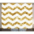 thumbnail image 1 of Ambesonne Chevron Curtains 2 Panel Set, Zigzag Pattern Modern, 108" x 84", Pale Coffee White, 1 of 3