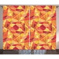 thumbnail image 1 of Ambesonne Geometric Curtains 2 Panel Set, Mosaic Digital Style, 108" x 96", Orange Marigold Red, 1 of 3