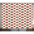thumbnail image 1 of Ambesonne Seashell Curtains 2 Panel Set, Oriental Scallop Art, 108" x 84", Orange Tan White, 1 of 3