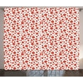 thumbnail image 1 of Ambesonne Abstract Curtains 2 Panel Set, Polka Dots on White Back, 108" x 90", Vermilion and White, 1 of 3