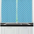 thumbnail image 1 of Abstract Curtains 2 Panels Set, Repeating Circle Pattern Composed of Graphic Geometric Triangle Symbol, Window Drapes for Living Room Bedroom, 55W X 39L Inches, Blue Eggshell and Pink, by Ambesonne, 1 of 2