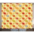 thumbnail image 1 of Ambesonne Abstract Curtains 2 Panel Set, Colorful Dots Striped, 108" x 84", Multicolor, 1 of 3