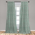thumbnail image 1 of Abstract Curtains 2 Panels Set, Repeating Retro Stars Squares Geometrical Argyle Inspired Symmetrical Pattern, Window Drapes for Living Room Bedroom, 56"W X 63"L, Taupe and Teal, by Ambesonne, 1 of 2