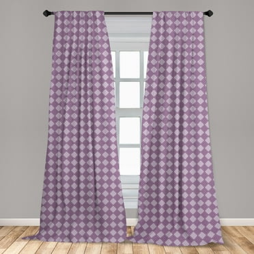 Ambesonne Abstract Curtains, Monotone Motif, Pair of 28"x63", Lilac and Purple